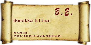 Beretka Elina névjegykártya